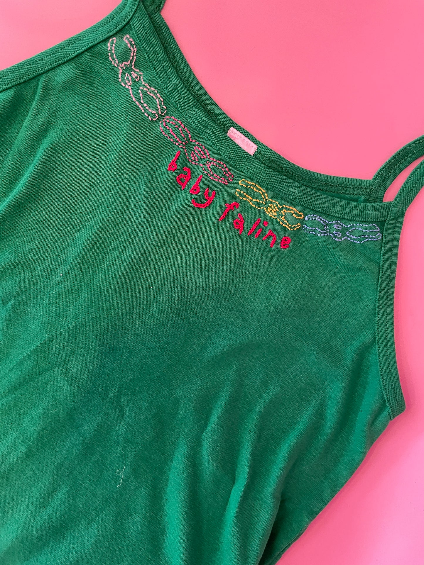 Pre Order Faline Enrejar for Baby Faline embroidery Cami in green