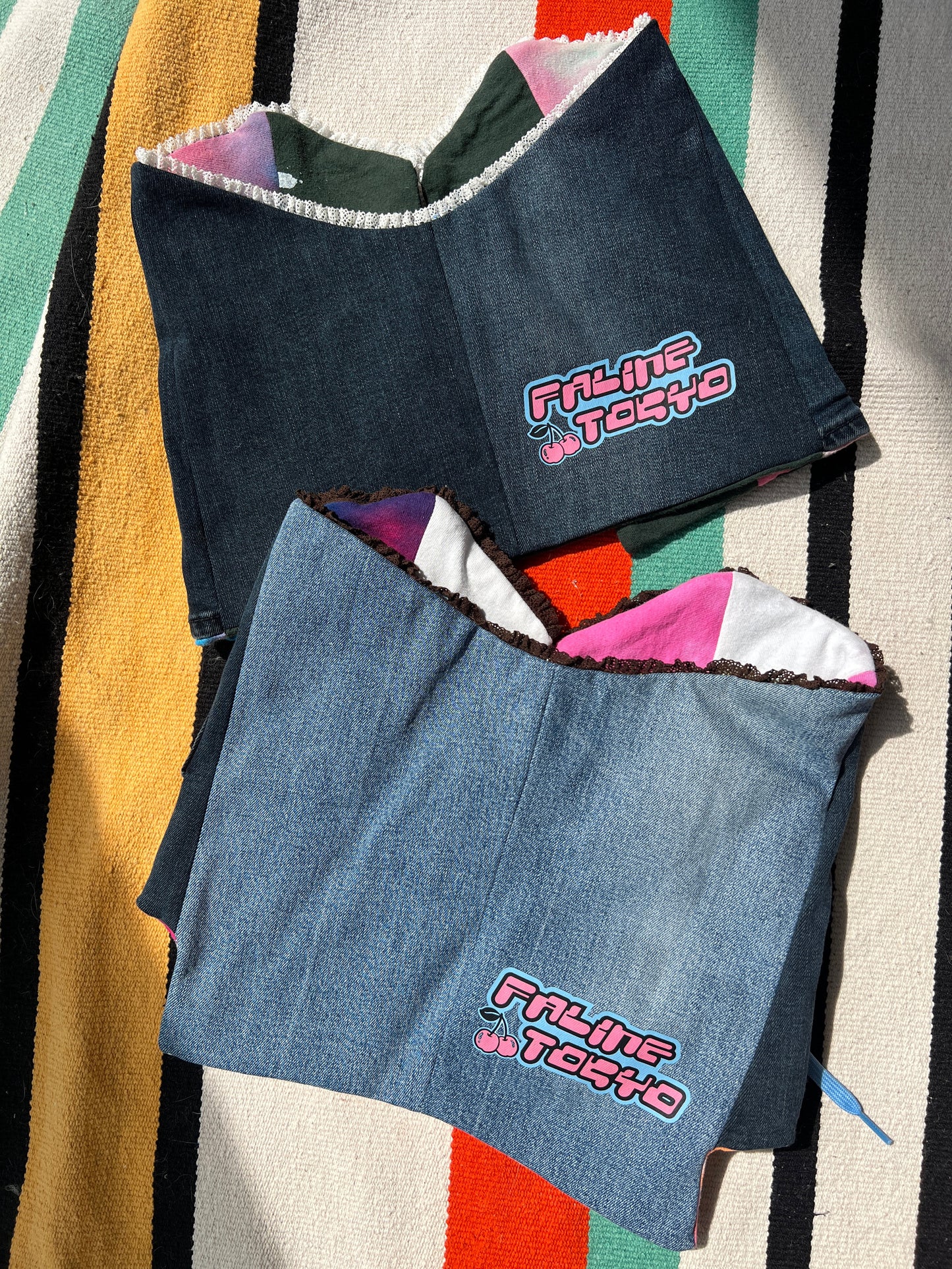 Pre Order Faline Enrejar Uocycled Denim Lace-up bustier