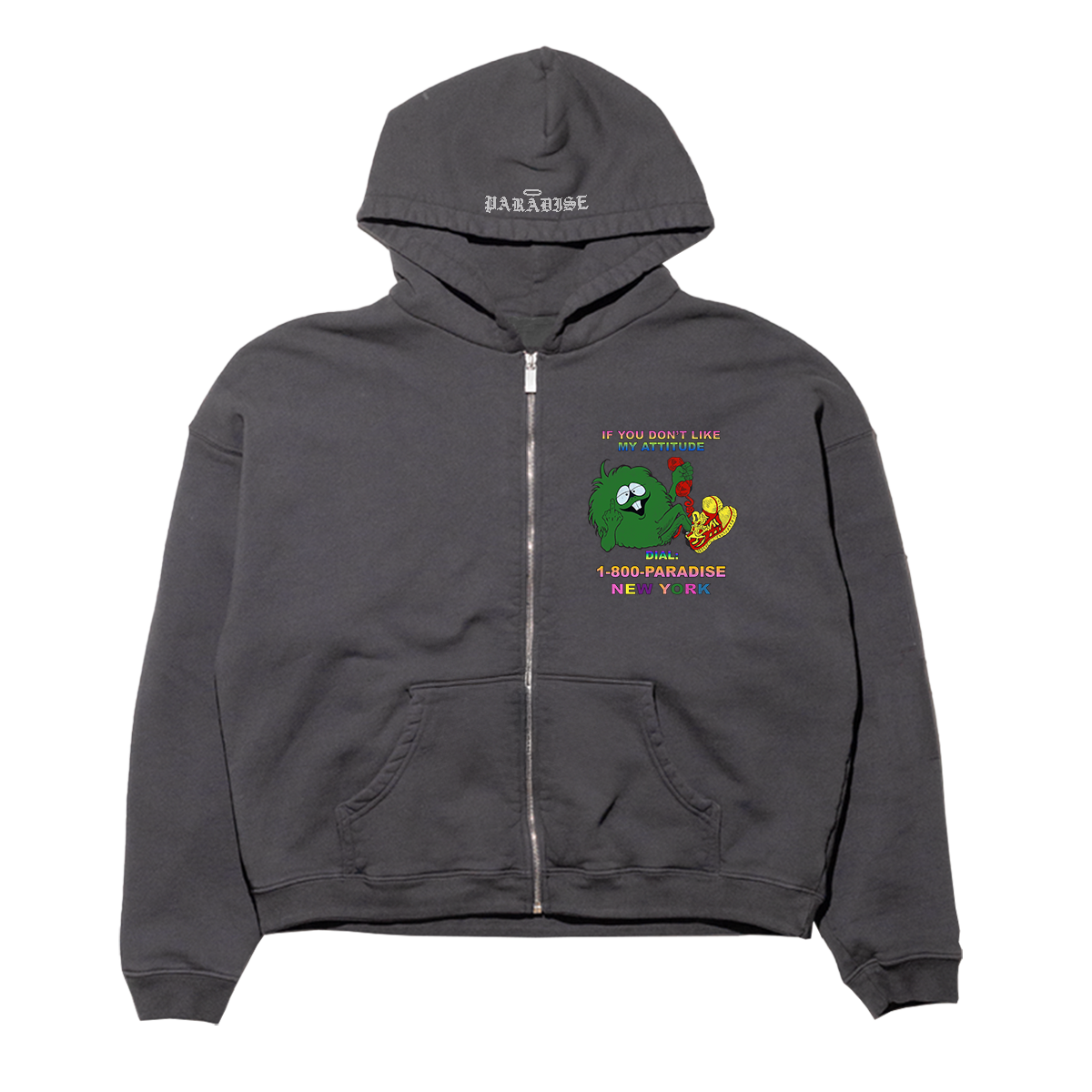 Paradis3 ATTITUDE ZIP HOOD in Black