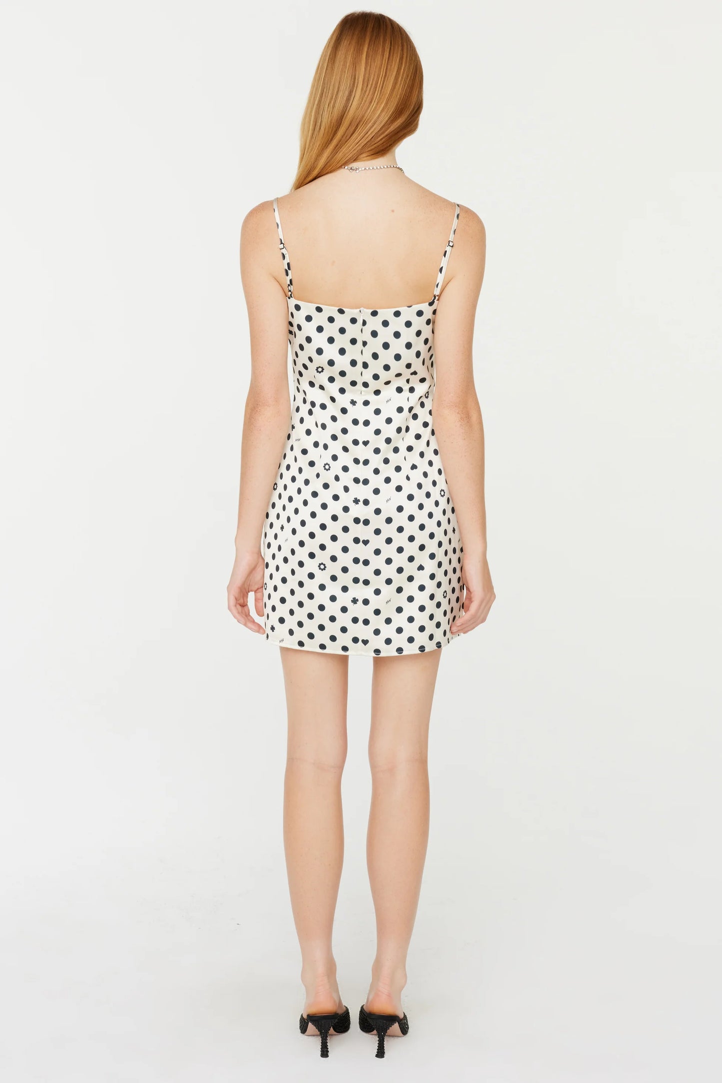 HVN Mia Dress in Black & White Polka Dot