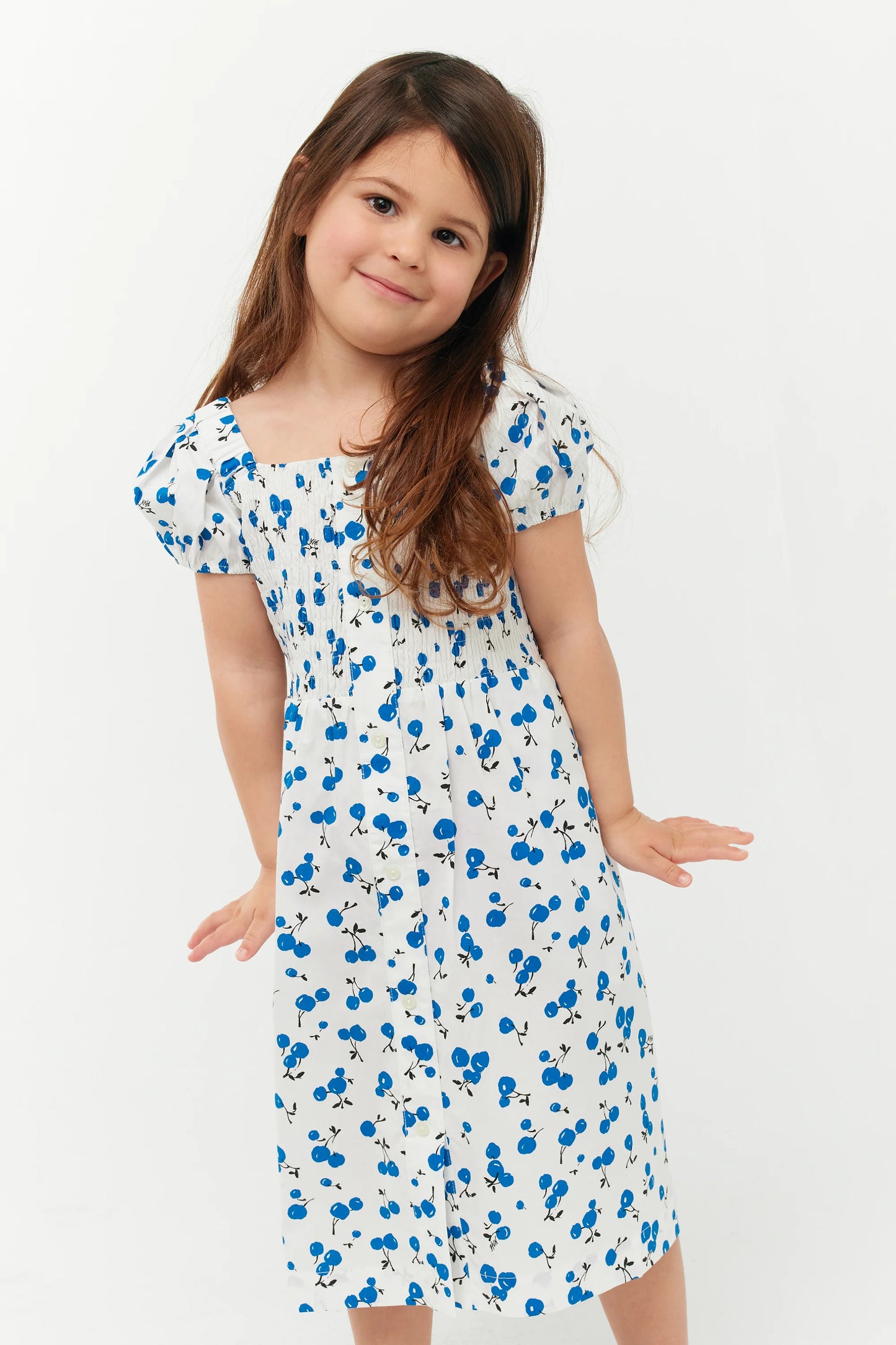 HVN Kids Fromer Dress in Blue Cherry