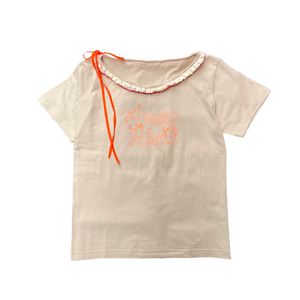 Faline revival 90’s frill tee in beige