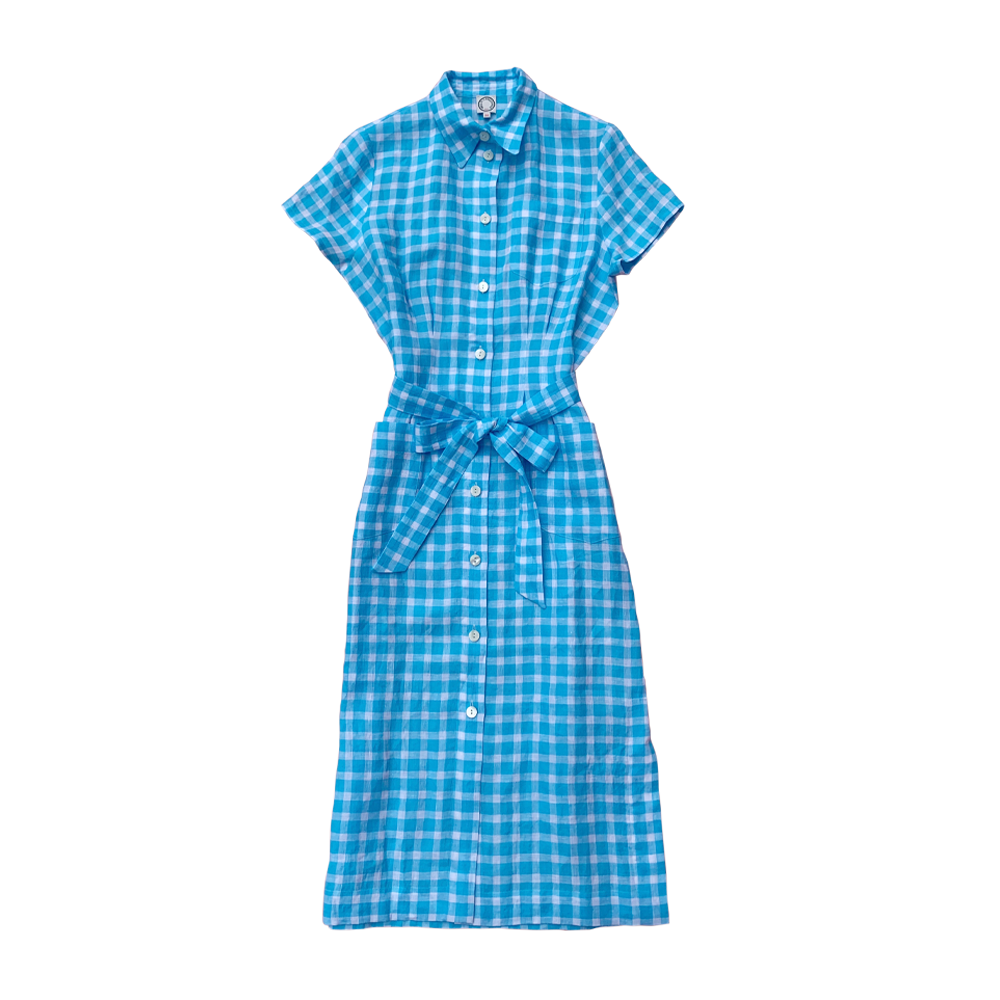 Ines de la Fressange Ethel shirt dress(Turquoise white)