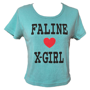 X-girl x FALINE S/S BABY TEE (LT BLUE)