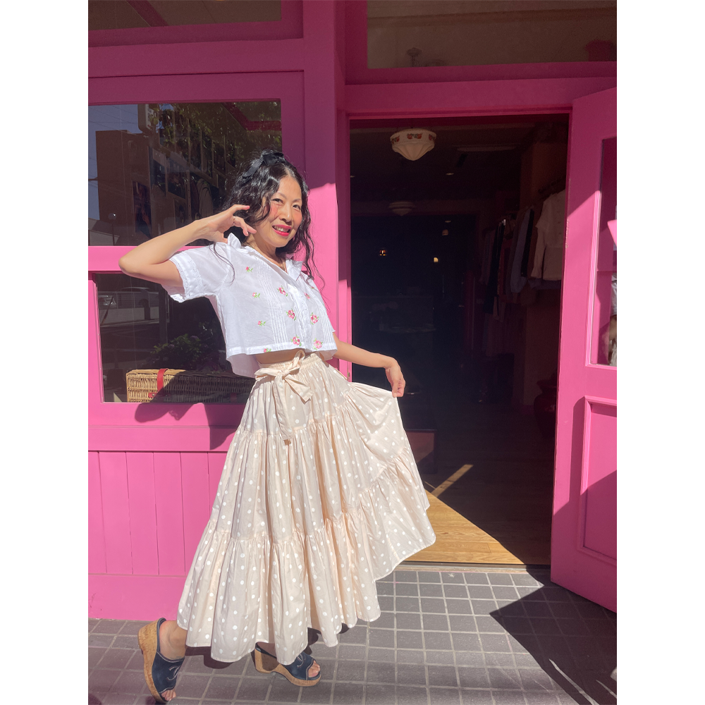 Batsheva Amy dress/skirt Blush polka dot