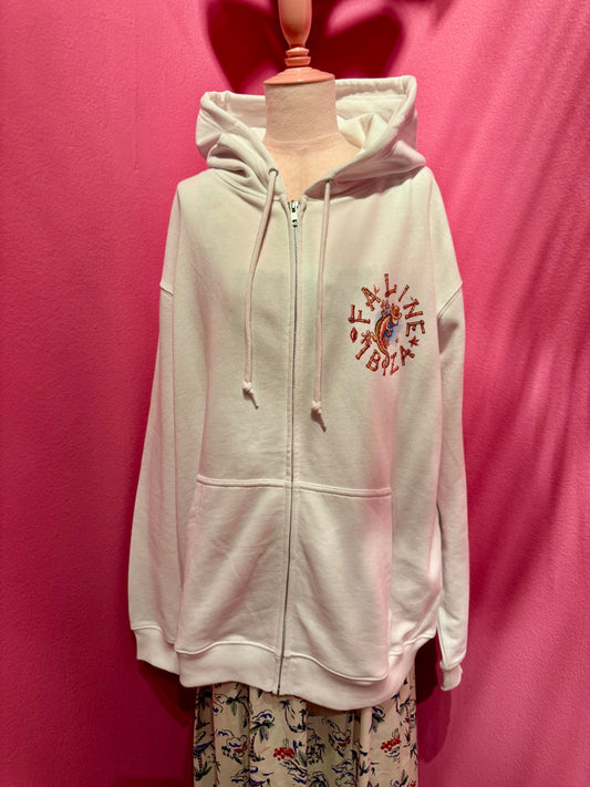 Antoine Kruk x Faline IBIZA hoody Gecko in white