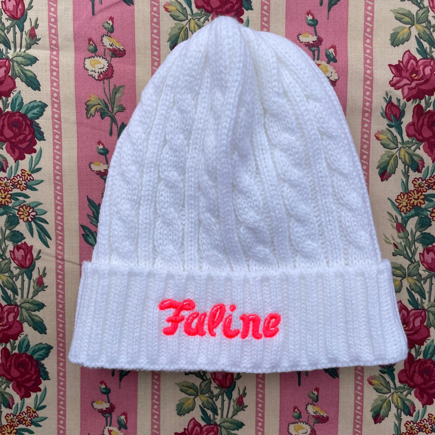 Faline lolita knitted Beanie in White