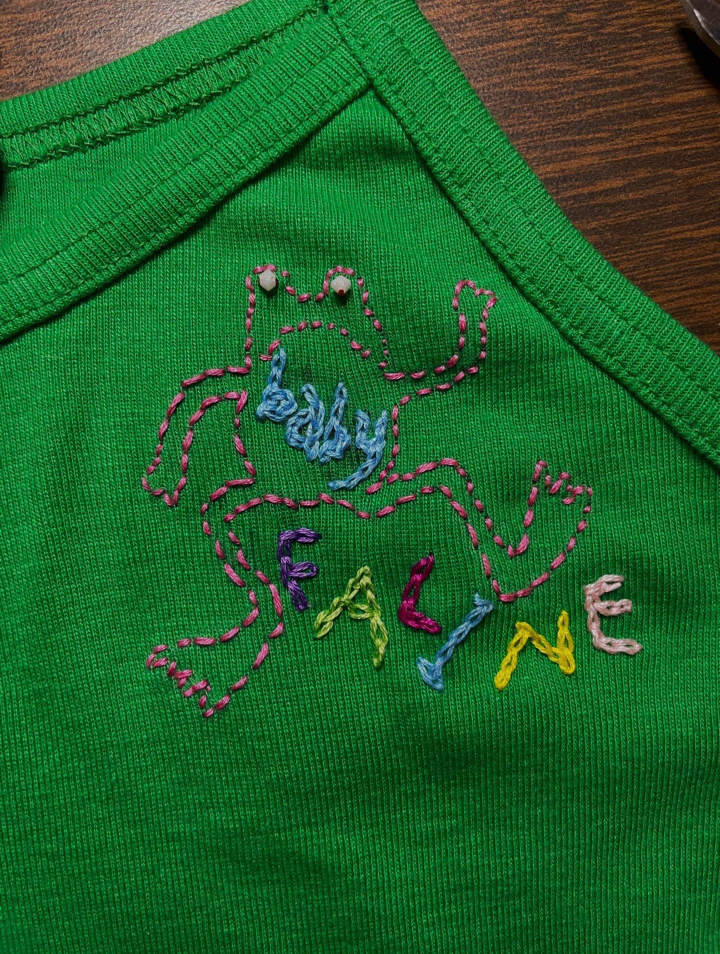 Pre Order Faline Enrejar for Baby Faline embroidery Cami in green