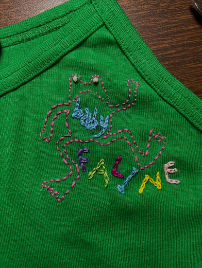 Pre Order Faline Enrejar for Baby Faline embroidery Cami in green
