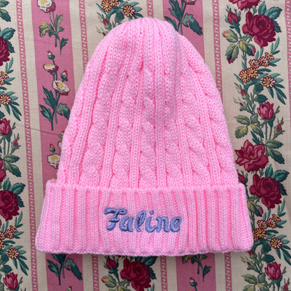 Faline lolita knitted Beanie in Pink