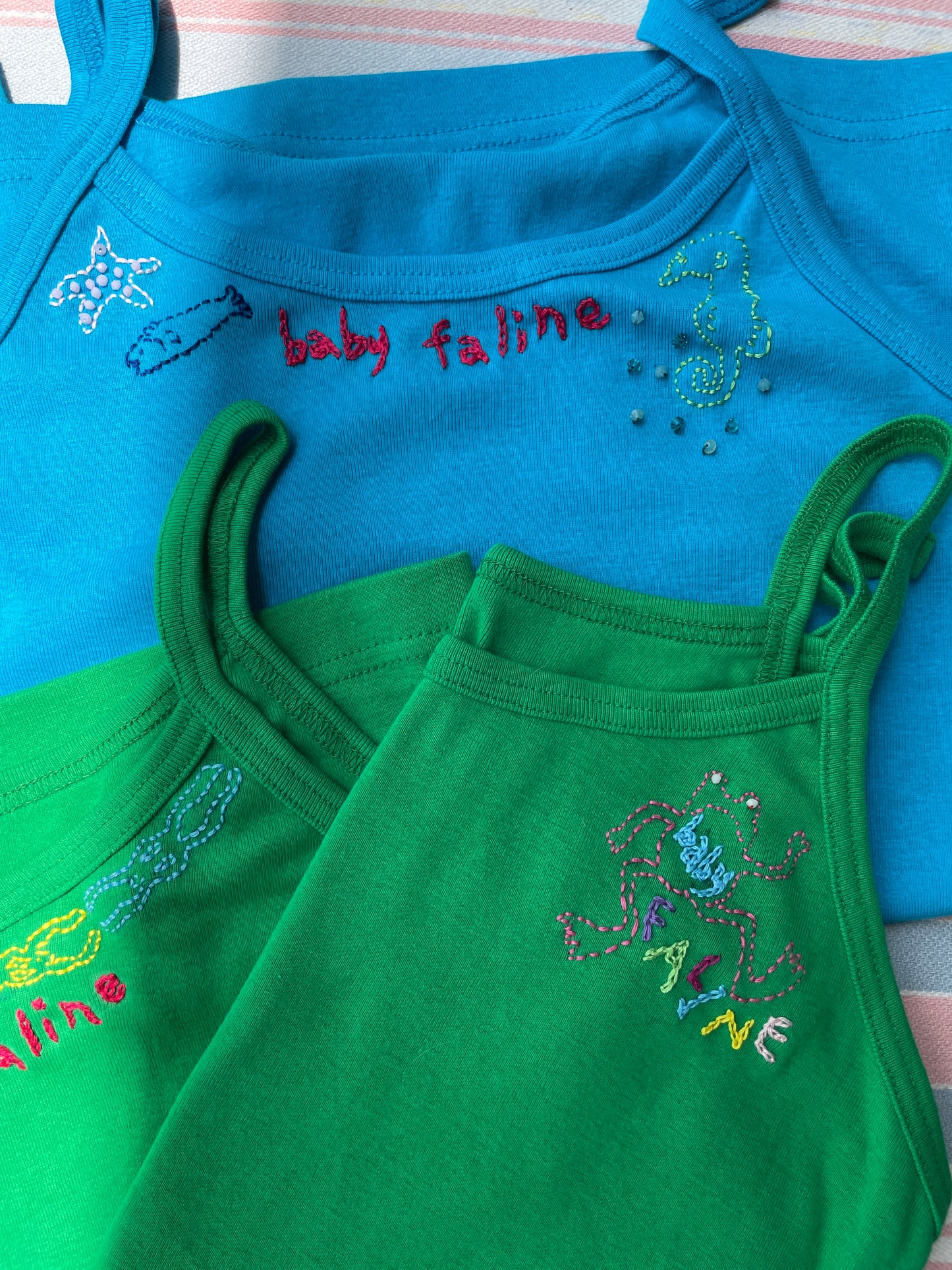 Faline Enrejar for Baby Faline embroidery Cami in blue