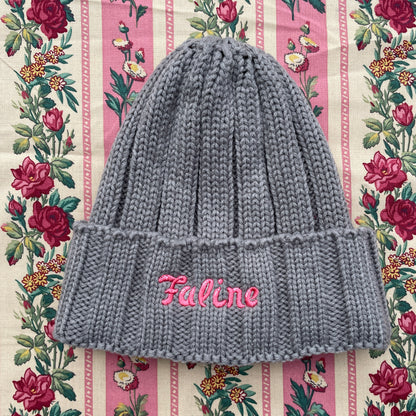 Faline lolita knitted Beanie in Grey