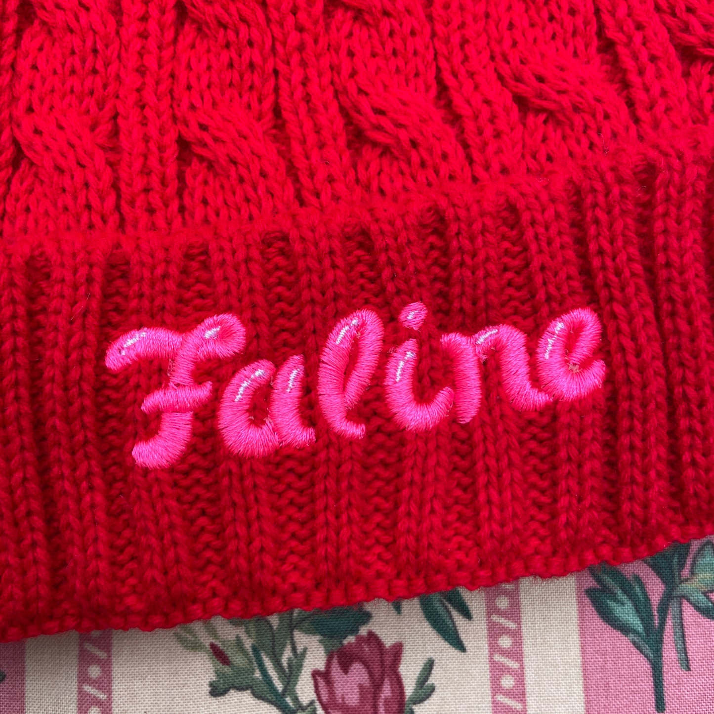 Faline lolita knitted Beanie in Red