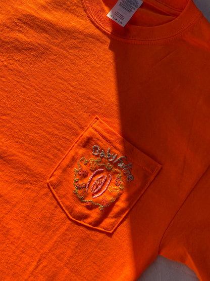 Pre Order Faline Enrejar for Baby Faline embroidery Tee in Neon Orange