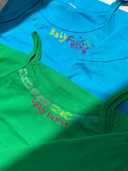 Pre Order Faline Enrejar for Baby Faline embroidery Cami in green