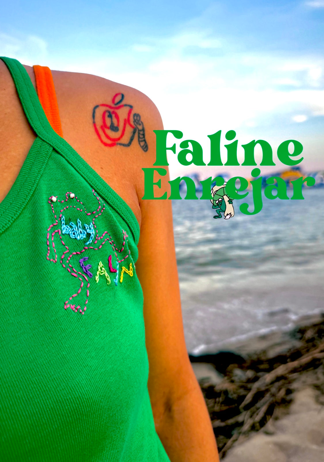 Pre Order Faline Enrejar for Baby Faline embroidery Cami in green