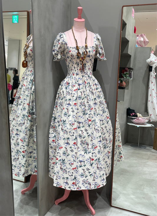 美品HVNハーレイビオラニュートンフルーツ柄シルクティアード 美品HVNハーレイビオラニュートンフルーツ柄シルクティアード
