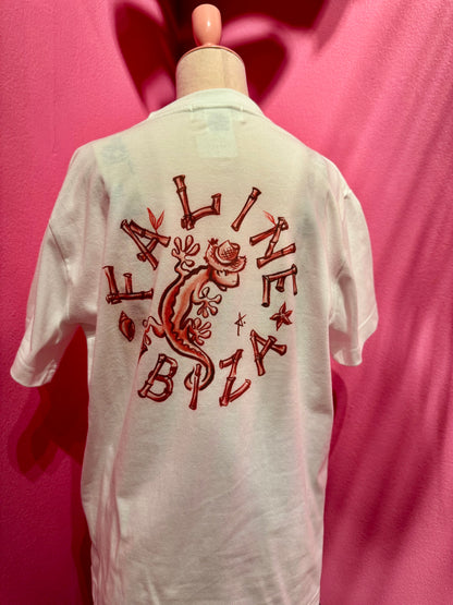 Antoine Kruk x Faline IBIZA Tee Gecko on back in White