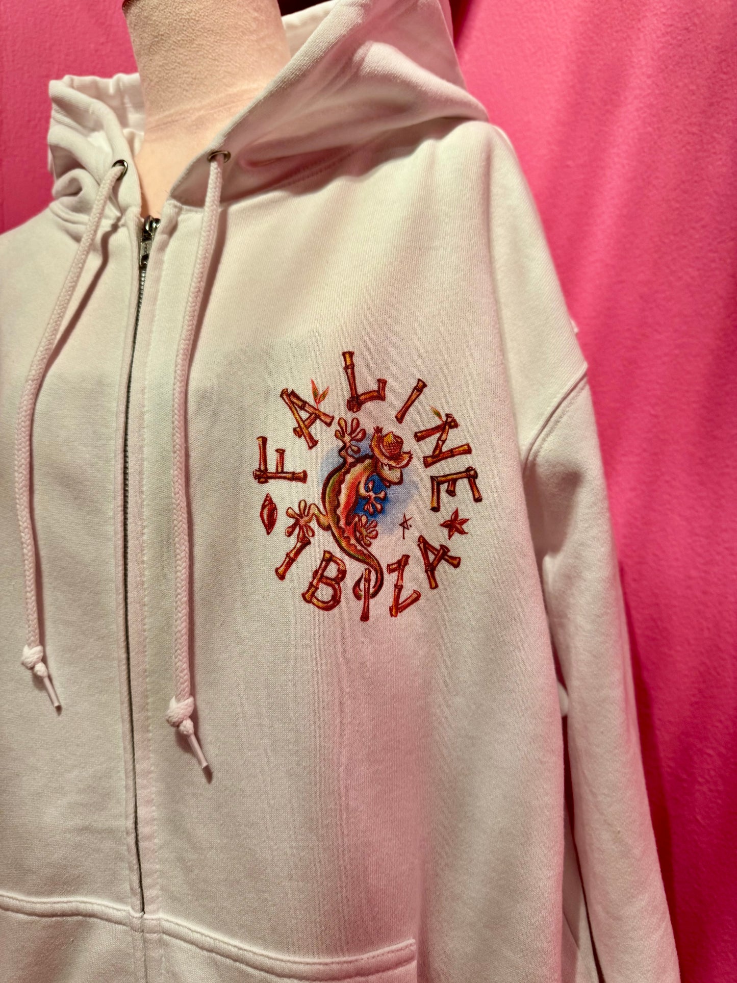 Antoine Kruk x Faline IBIZA hoody Gecko in white