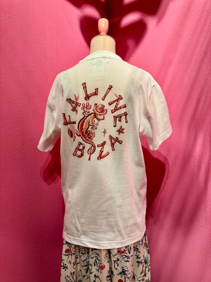 Antoine Kruk x Faline IBIZA Tee Gecko on back in White