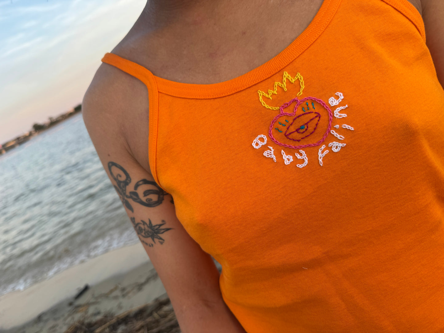 Faline Enrejar for Baby Faline embroidery Cami in orange