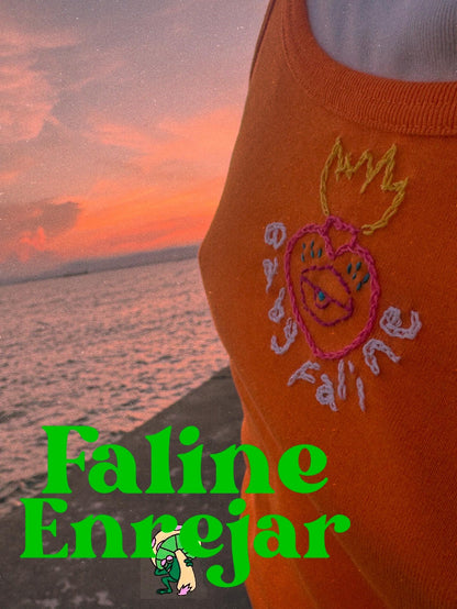 Faline Enrejar for Baby Faline embroidery Cami in orange