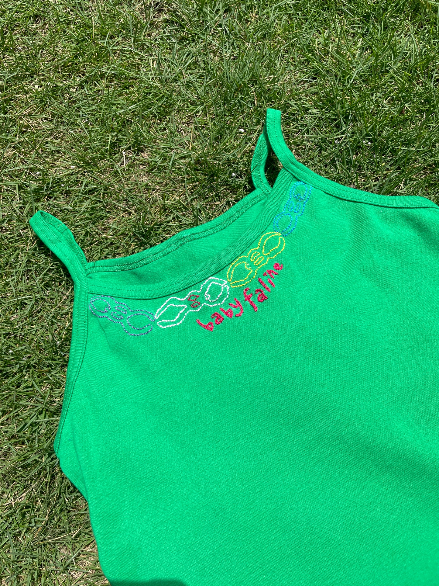 Pre Order Faline Enrejar for Baby Faline embroidery Cami in green