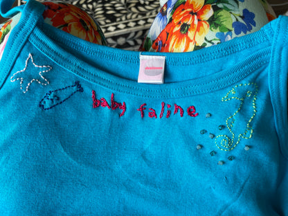 Faline Enrejar for Baby Faline embroidery Cami in blue