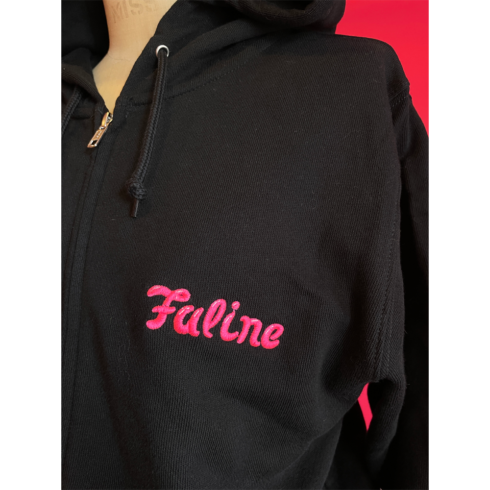 Faline Embroidery Hoody Cotton Black