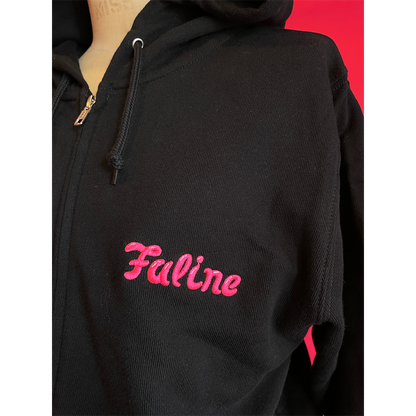 Faline Embroidery Hoody Cotton Black