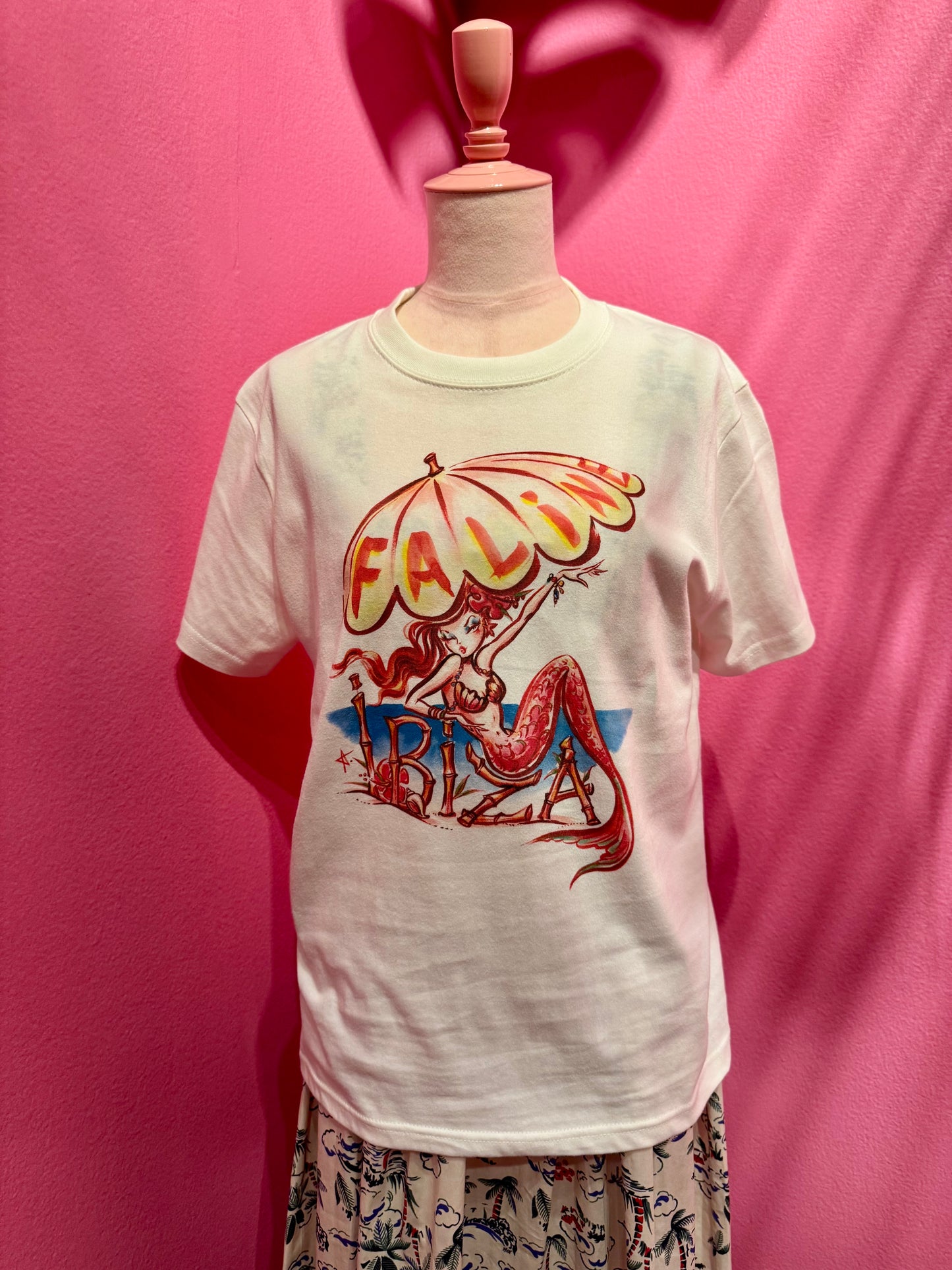 Pre Ordee Antoine Kruk x Faline Beach Mermaid big Tee in white