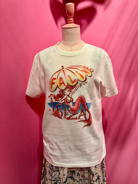 Pre Ordee Antoine Kruk x Faline Beach Mermaid big Tee in white