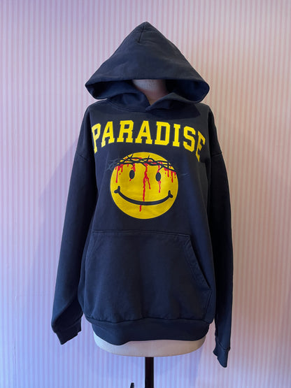 Paradis3 SMILEY JESUS HOOD in Black