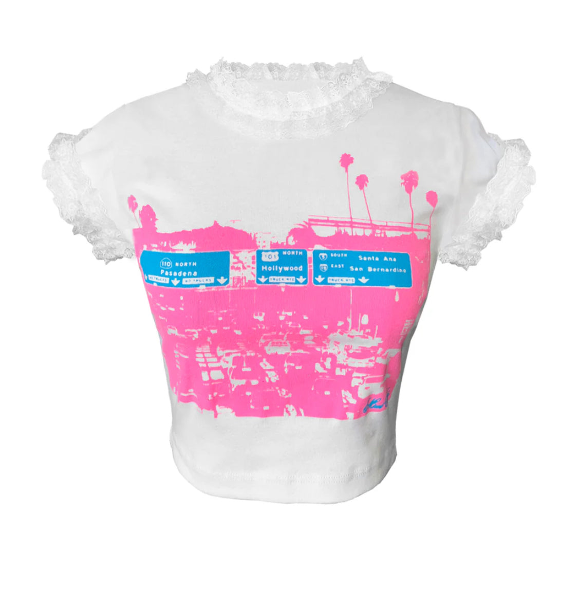 Mimi Wade LA Freeway Baby T-Shirt White