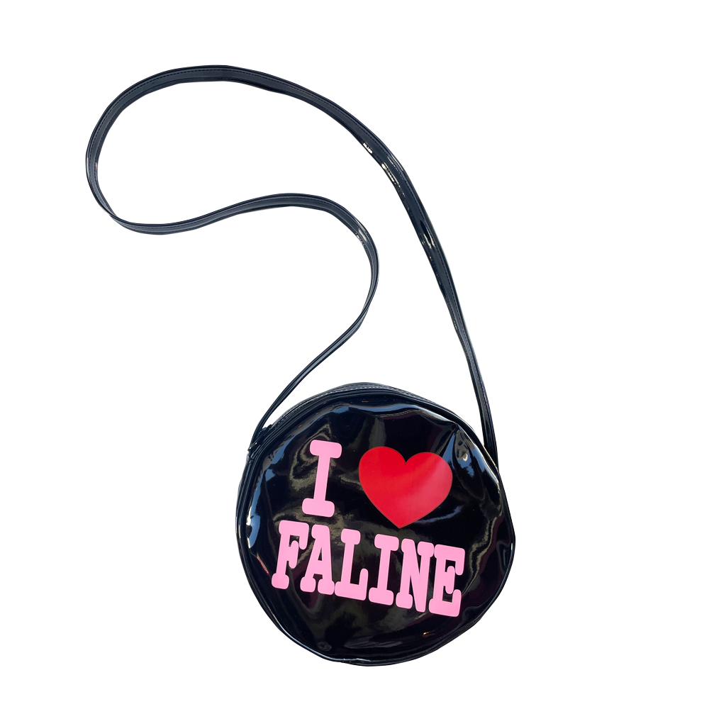 I♡FALINE Record shoulder bag Black