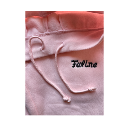 Faline Embroidery sweat pants Pink