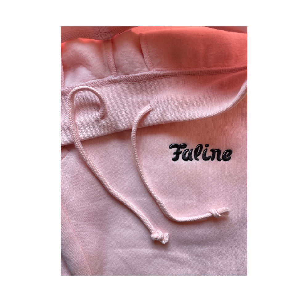 Faline Embroidery sweat pants Pink