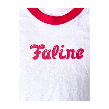 Faline Lolita kids Ringer Tee red