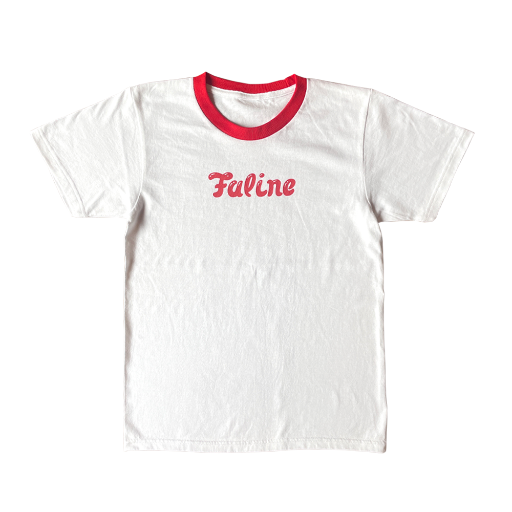 Faline Lolita kids Ringer Tee red