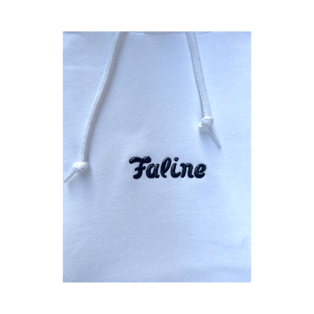 Faline Embroidery Hoodie light White