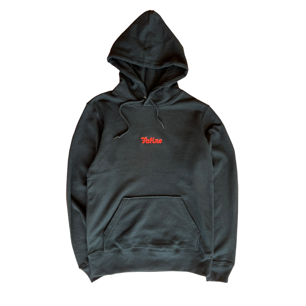 Faline Embroidery Hoodie light Black