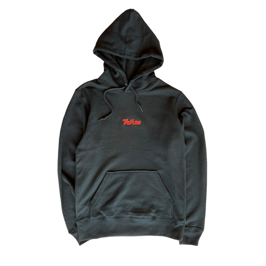 Faline Embroidery Hoodie light Black