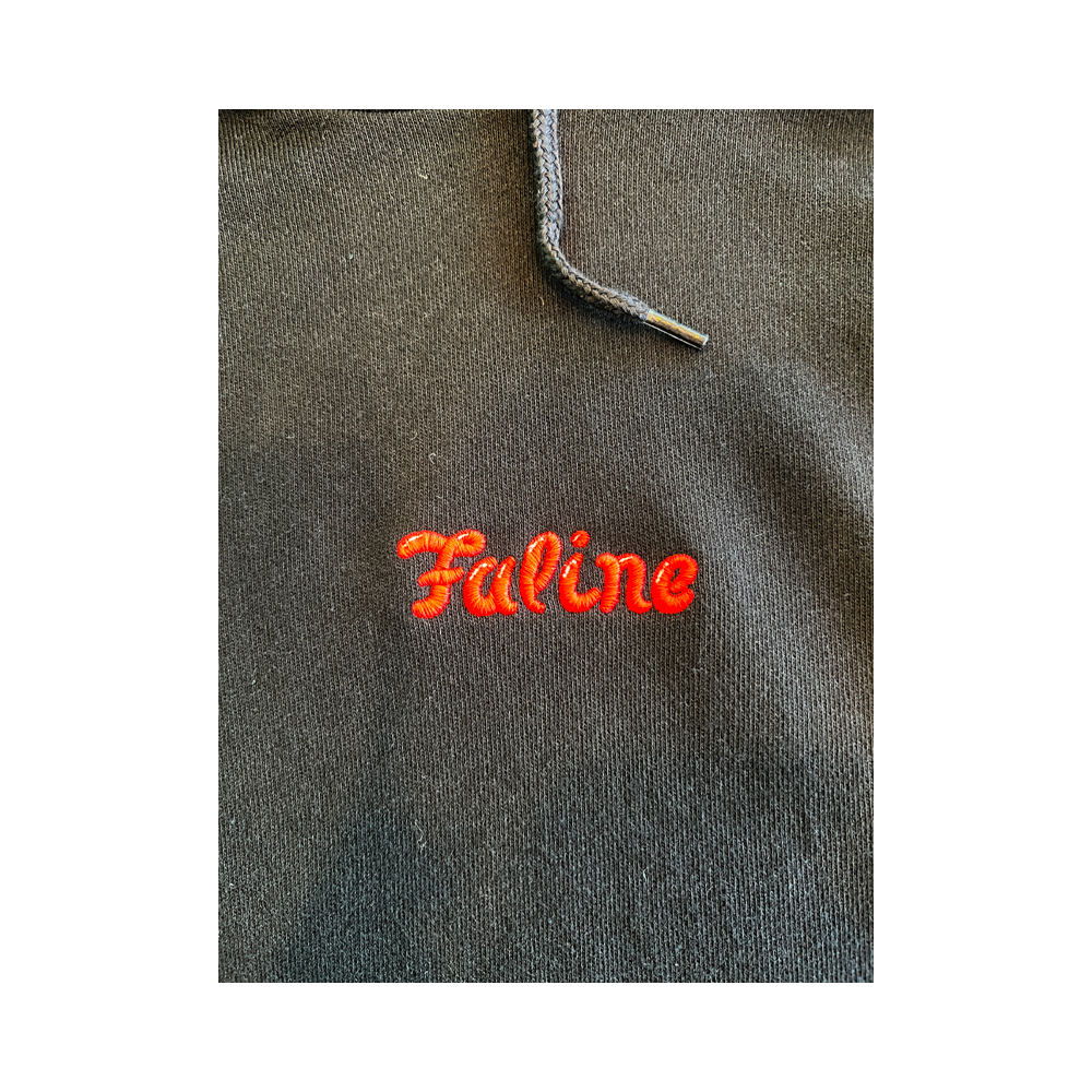 Faline Embroidery Hoodie light Black