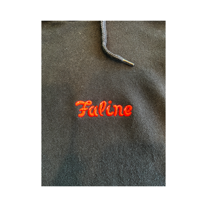 Faline Embroidery Hoodie light Black