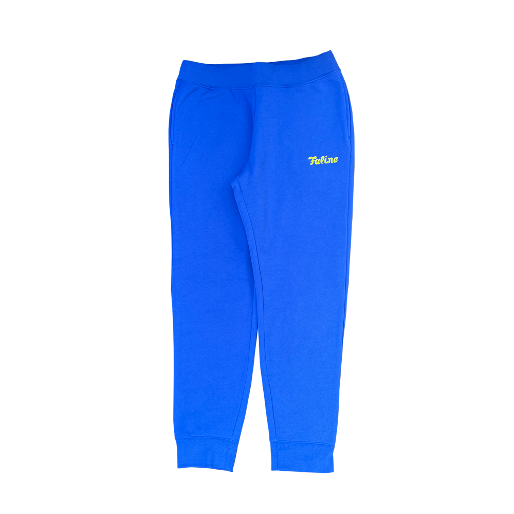 Faline Embroidery sweat pants Blue