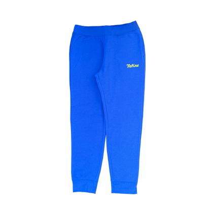 Faline Embroidery sweat pants Blue