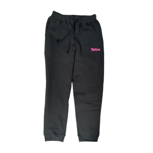 Faline Embroidery sweat pants Cotton Black