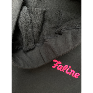 Faline Embroidery sweat pants Cotton Black