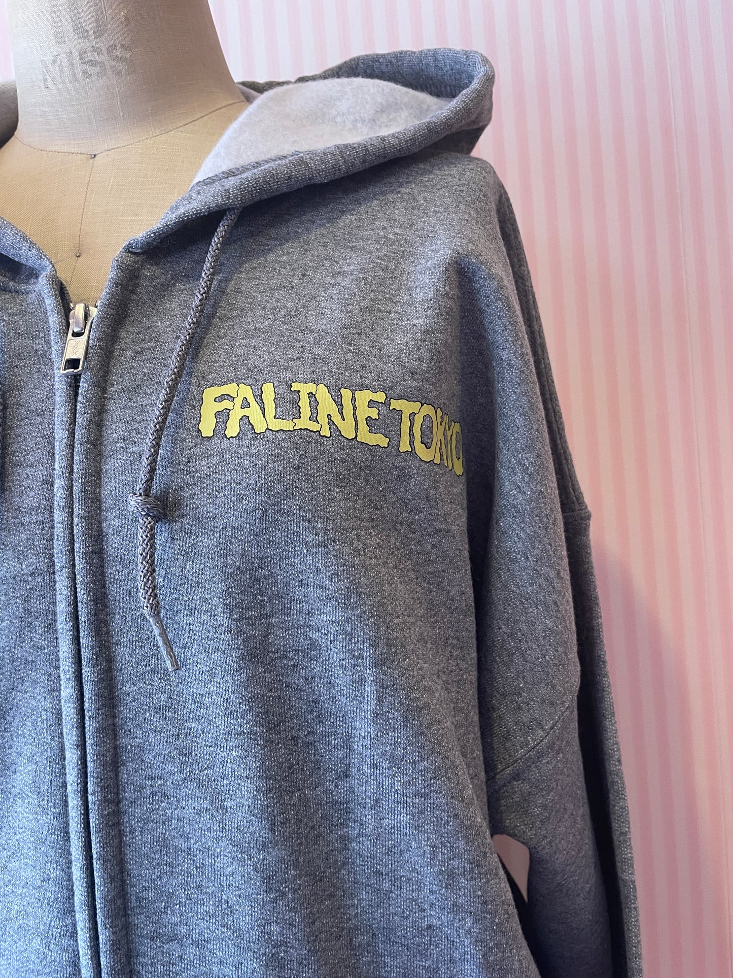 Faline lolita cat Zip-up Hoodie in grey <PRE PRDER>