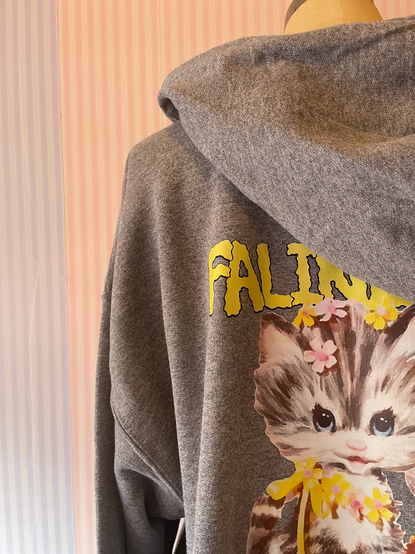 Faline lolita cat Zip-up Hoodie in grey <PRE PRDER>